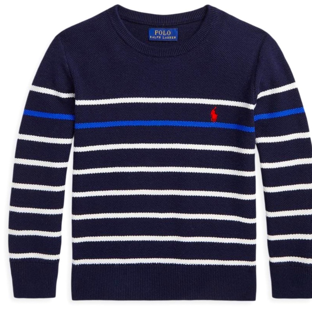 Ralph Lauren Boys Size 18-20 Navy Striped Sweater